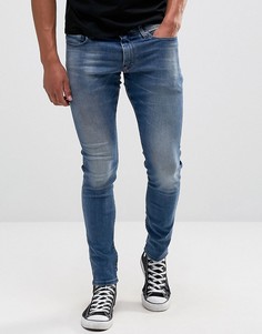 Выбеленные супероблегающие джинсы G-Star Revend-Синий