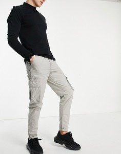 Светло-серые брюки карго из ткани рипстоп New Look-Серый