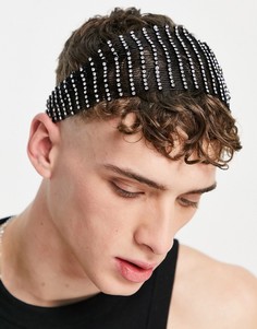 Черная бандана со стразами ASOS DESIGN-Черный цвет