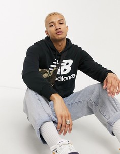 Черный худи с большим логотипом New Balance