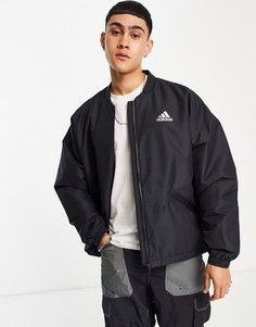 Черная утепленная куртка-дождевик adidas Outdoors Terrex-Черный цвет