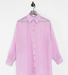 Прозрачная рубашка в стиле oversized Native Youth-Фиолетовый цвет