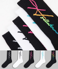 Набор из 4 пар черно-белых носков с логотипом Hollister-Белый