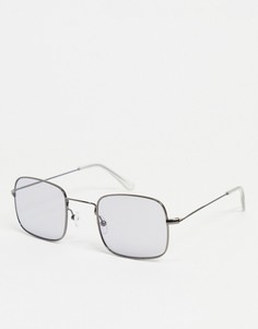 Квадратные солнцезащитные очки в оправе цвета вороненой стали с затемненными стеклами AJ Morgan-Серебристый Pieces