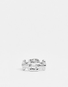 Эксклюзивное серебристое кольцо в форме цепочки DesignB London-Серебристый
