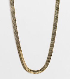 Позолоченное ожерелье-цепочка с плоскими звеньями Orelia-Золотистый