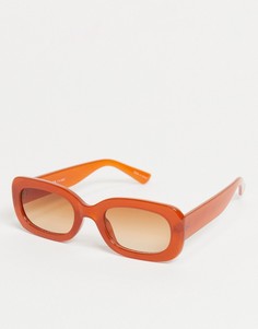 Оранжевые прямоугольные солнцезащитные очки Pieces-Красный