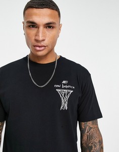 Черная футболка с баскетбольным логотипом New Balance-Черный цвет