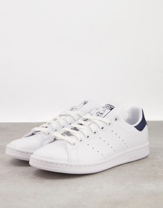 Кроссовки белого и темно-синего цвета adidas Originals Primegreen Stan Smith-Белый