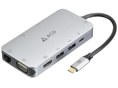 Док-станция ACD Fusion С110 UCB-C - 3xUSB3.0/HDMI/VGA/LAN/SD/mSD/Audio/PD-90W ACD-C110-PAL