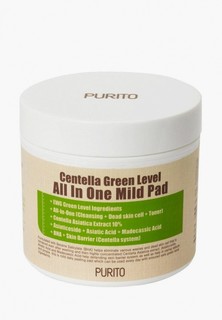 Спонжи Purito очищающие с центеллой Centella Green Level All in One Mild Pad, 70 шт./130 мл