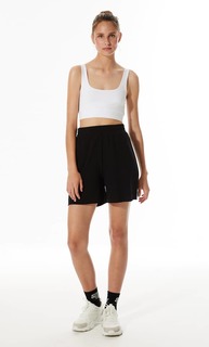 Stradivarius Шорты Str-Eet Из Мягкой Ткани Черный Xs