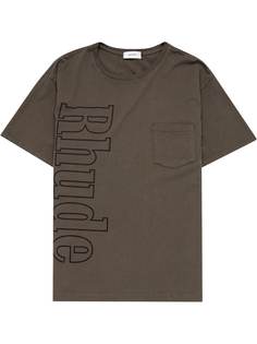 Rhude футболка с карманом и логотипом