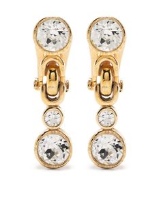 Christian Dior серьги-клипсы 2000-х годов с кристаллами