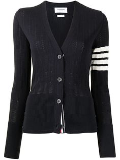 Thom Browne кардиган с V-образным вырезом и полосками 4-Bar