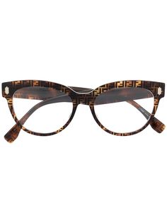 Fendi Eyewear очки в оправе кошачий глаз с логотипом FF