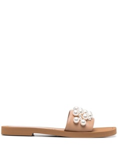 Stuart Weitzman шлепанцы Goldie с искусственным жемчугом