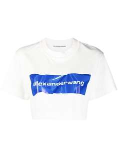 Alexander Wang укороченная футболка с логотипом