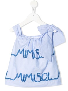 Mi Mi Sol поплиновая блузка с вышитым логотипом
