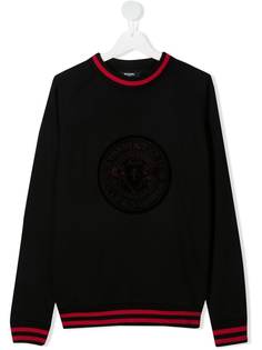 Balmain Kids толстовка с тисненым логотипом