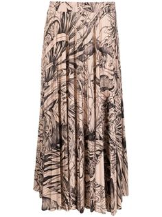 RED Valentino юбка с принтом и завышенной талией