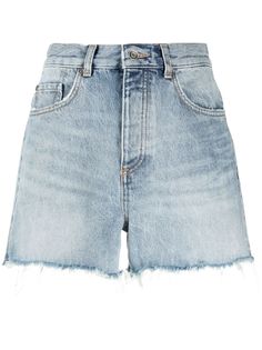 LIU JO джинсовые шорты с бахромой