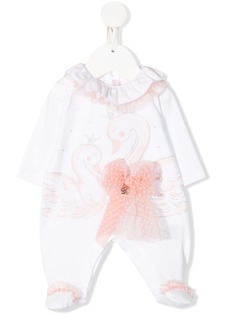 Miss Blumarine ромпер с бантом и оборками