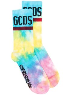 Gcds носки с принтом тай-дай и логотипом