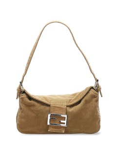 Fendi Pre-Owned вельветовая сумка на плечо Baguette