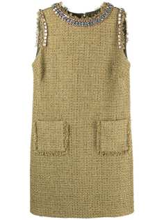 Blumarine твидовое платье без рукавов