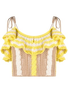 MSGM трикотажный топ с оборками