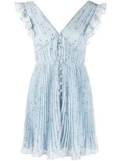 Self-Portrait плиссированное платье с цветочным принтом