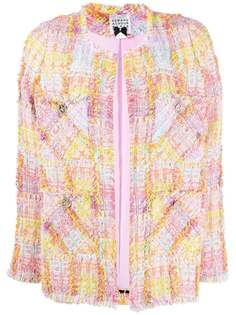 Edward Achour Paris твидовый пиджак с бахромой