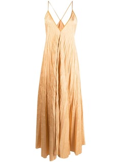 Forte Forte плиссированное платье макси с V-образным вырезом