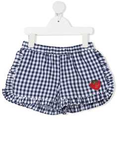 SONIA RYKIEL ENFANT шорты в клетку гингем с нашивкой