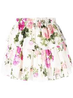 LoveShackFancy юбка мини с цветочным принтом