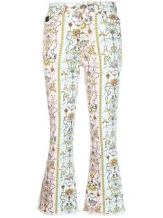 Versace Jeans Couture укороченные джинсы с принтом Tuileries