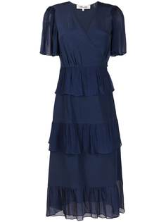 DVF Diane von Furstenberg платье миди с завязками
