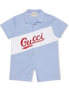 Gucci Kids ромпер с вышитым логотипом
