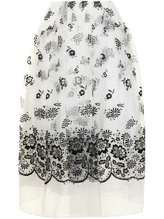 Simone Rocha юбка миди с цветочным принтом