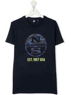 North Sails Kids футболка из органического хлопка с графичным принтом