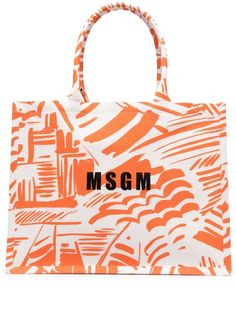 MSGM сумка-тоут с абстрактным принтом