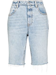 Alexander Wang джинсовые шорты с бахромой
