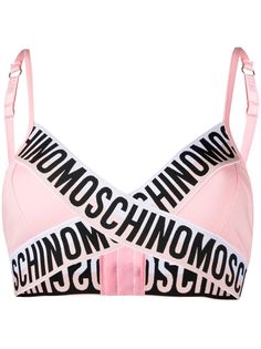 Moschino бюстгальтер с треугольными чашками и логотипом