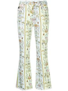Versace Jeans Couture укороченные джинсы с принтом Tuileries