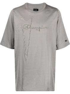 Rick Owens X Champion футболка с вышитым логотипом