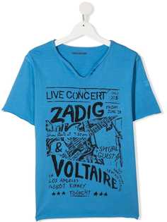 Zadig & Voltaire Kids футболка с графичным принтом