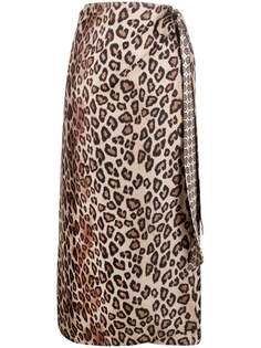 Alberto Biani юбка миди с леопардовым принтом