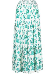 IVI ярусная юбка Ocean с графичным принтом