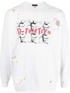 R13 толстовка с графичным принтом и эффектом потертости